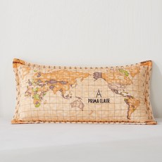 한성실업 지도 대쿠션 등쿠션 커버 (솜별도), 오렌지