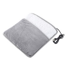 난로 전기 난방 패드 USB 부드러운 플러시 세탁 가능 히터 휴대용 겨울 매트 가정용 침실용, 라이트 그레이