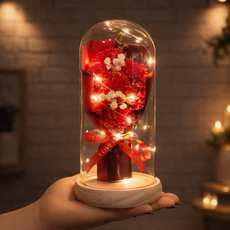 레모리엘 스승의날 어버이날 꽃다발 유리돔 카네이션, 레드