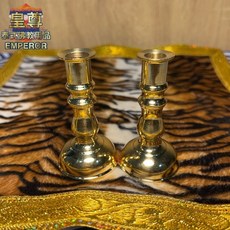 泰國佛具 純銅香爐燭台花瓶套組 小佛堂配備 濕婆神 印度神 佛桌組, 純銅泰式蠟燭台一對, 1個