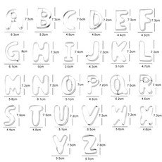 不鏽鋼大號英文字母餅乾模具 26個字母, 26個大寫字母 原色, 1個