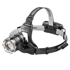 P50 強光頭戴式頭燈 揮手感應 變焦 戶外照明 持久續航 釣魚燈, 1個, T019-變焦無感應頭燈（含電池2400