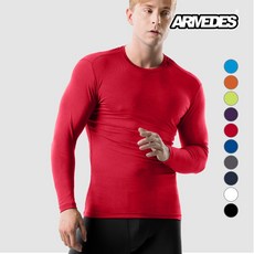 아르메데스 남성용 무지 테크핏 언더레이어 긴팔 AR-52