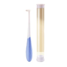 福媽寵物 寵物牙刷 柔軟刷頭 萬毛軟毛牙刷 貓狗口腔清潔護齦, 尖頭牙刷 嬰兒藍, 1個