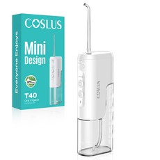 코슬루스 미니 사이즈 무선 구강세정기 IPX7 급방수, 화이트, T40