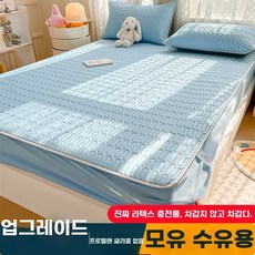 쿨매트 냉감매트 시원한 아이스 통풍 여름 여름침구, S. 하늘색 - 매트리스 커버 스타일 천연 라텍스 충전