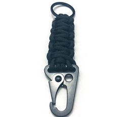 야외 Paracord 로프 키 체인 EDC 서바이벌 키트 코드 매는 밧줄 하이킹 캠핑을위한 군사 비상 키 체인 5 색 도매, 검은색, 1개
