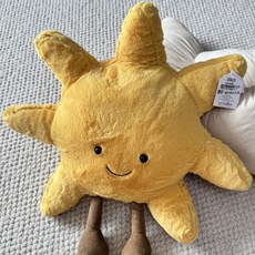 英國JE趣味太陽花兒童抱枕趣味月亮毛絨玩偶兒童玩具公仔送禮安撫, 36, 金色