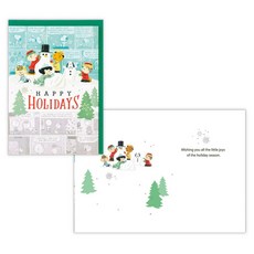 hallmark 史努比 Snoopy 燙金聖誕卡片 日本原裝進口正版授權 聖誕節交換禮物, 1個