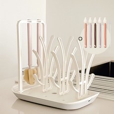 하이비 젖병건조대+몽글이 젖병솔세트, 롱미니솔5P+먼지캡3P, 올리브그린, 건조대(젖병솔거치대)