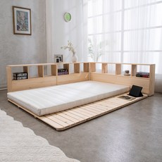 [우드퍼니쳐] 통풍 매트리스 깔판 토퍼겸용 저상형 우드 침대 프레임 미니싱글 싱글 슈퍼싱글 퀸 곰팡이 방지 (헤드 별매), 미니토퍼겸용 깔판(60x199x3cm)