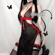 iosgirl 旗袍睡衣 透視薄紗開叉造型