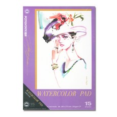 普思AP 遵爵時尚插畫水彩本(Z4998)，進口水彩紙，紋理細膩，不易滲透，180度平攤, 1個