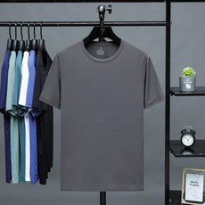 L-8XL 大尺碼男生冰絲短袖T恤 - 運動排汗速乾涼感透氣健身衣