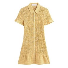 ZARA 자라 카라 반팔 원피스 스모크밴딩 미니 R767 4661327
