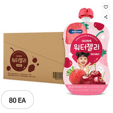 베베쿡 아이쭉쭉 워터젤리 체리베리, 100g, 80개