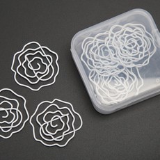 대용량 장미 대형 클립 화이트 1박스 (10개) (디자인클립 사무용클립 페이퍼클립 모양클립 데스크테리어 다꾸용품 문방구 클립핀 클립집게 귀여운클립), 단품