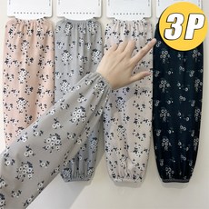 3P 여성 여름 얇은 플라워 아이스 냉감 자외선차단 팔토시 작업용 아웃도어 쿨토시, 1개, 세트B