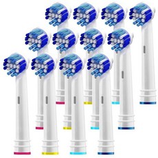 오랄비 브라운과 호환되는 교체용 칫솔 헤드 - 프로페셔널 전동 칫솔 헤드 12개 팩 - 오랄비 7000 클린 오랄B 프로 1000 9600 500 3000 8000, 오랄비 브라운과 호환되는 교체용 칫솔 헤드 - 프로페셔