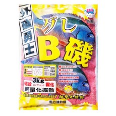 【漁魂釣具行】外礁勇士 B磯 黏巴達 誘餌粉 A撒 磯釣 海釣 釣餌, 1個, 宅配一箱(請下單八包)