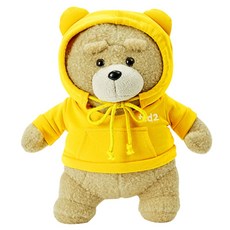 테드2 후드티 곰 인형, 30cm, 옐로우, 1개