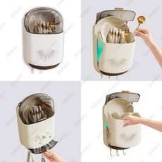 hihia-921 젓가락 통 젓가락 케이지 주방 수납 선반 숟가락 수납 통 플라스틱 벽걸이형 물빠짐 식기 수납 상자, 화이트