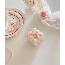 큐브 소이 캔들 만들기 오브제 캔들 필라 디자인 양초 집들이 새해 선물 취미생활, 망고만다린, 1개