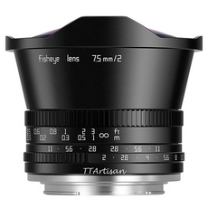 티티아티산 캐논 RF마운트 전용 광각 어안 단렌즈 APS-C 7.5mm F2, 캐논 RF 포트-블랙