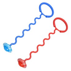 위시월드 LED 발목줄넘기 KC인증 꼬불이형, 레드 블루, 2개
