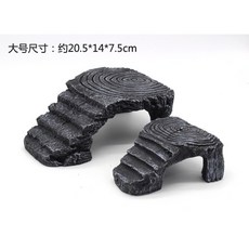 一心 水族 浮台 浮島 寵物爬坡 躲避屋 魚缸造景, 1個, 烏龜三角爬台-大