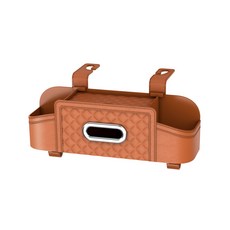 汽車座椅後背收納盒 多功能置物架 紙巾盒 手機架, 棕色, 1個