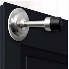 도어스토퍼 도어 유리문 일자 스토퍼 무타공 접착식 120mm, 실버, 2개