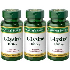 네이처스 바운티 L 라이신 1000mg, 3개, 60정