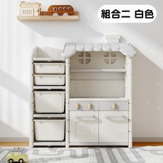 lilikoko 哩哩摳摳 過家家廚房單櫃組合 收納櫃 打造整潔廚房空間, 組合二 白色, 白色