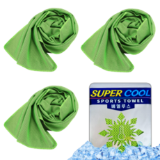 베델루스 아이스 쿨타올 쿨링 스포츠타올, 3개, 연그린