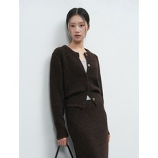 브랜드정품 제너럴아이디어 GENERALIDEA 메탈 믹스 부클 가디건 BROWN WBE4L53540 252833