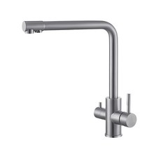 【MIT台灣製造】GEMU格沐衛浴 304不鏽鋼三用廚房龍頭 LF無鉛認證 三路出水 可接濾水器、淨水龍頭、RO龍頭, 1個, 全配組(主體+軟管及固定零件+三角凡爾)