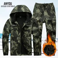 ANYOU 남자 방한복 겨울 방풍 방수 기모 상하의 세트 아웃도어 따듯한 보온 작업복