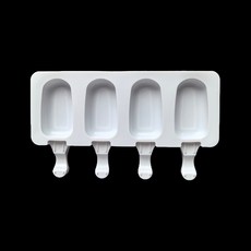 矽膠冰淇淋模具 橢圓冰棒模具 巧克力布丁蛋糕製作工具, 白色, 1個