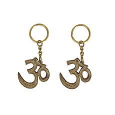 HANDTECHINDIA OM 키링 황동 키체인 영적 선물 Aum 키체인 자동차 자전거 홈 락 수하물 옷장 사물함 키체인 골든 스몰