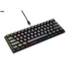 DFMEI 機械鍵盤客製化青軸熱插拔軸全鍵無衝雙色熱昇華鍵帽, 人體工學, 如圖, K61黑色