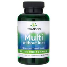 SWANSON 斯旺森 無鐵綜合維他命膠囊, 1組, 90顆