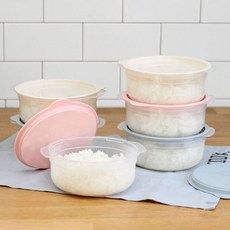 가쯔 심플쿡 냉동밥 원형 전자렌지용기 600ml 8개, 라이트그레이