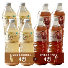 국산 식혜 1.5L 4병 + 수정과 1.5L 4병 수제 전통 유기농철원오대쌀, 8개