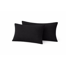 COTTON STICH 유아용 베개 커버 2개 세트 미니 베개 커버 600수 면 아동용 부드럽고 가벼운 베개 커버 (와인 유아 30.5 x 40.6cm(12 x 16인치, Toddler 16x20 Zipper, 블랙 단색