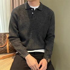 Gradle남자기본카라니트 긴팔 티셔츠 오피스 데일리 스웨터 남성니트티 맨투맨