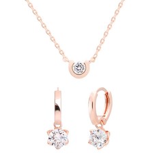 라울스톤 여성용 데일리 쥬얼리 플랜 귀걸이 + 목걸이 세트