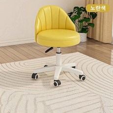 MRS 화장대 의자 회전 바퀴형 등받이 의자 침실 화장대 전용 학습의자, 노란색, 1개