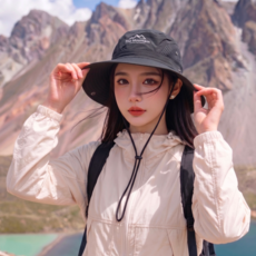 모든랩 등산 모자 자외선차단 사파리 남여공용 벙거지모자, 블랙