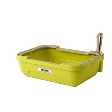 台灣出貨米 日本bonbi提籃式貓砂盆貓便盆貓砂貓廁所, 1個, 綠色